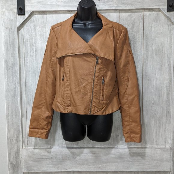 Nicole Miller Jackets & Blazers - NICOLE MILLER Faux Leather Moto Jacket Size L